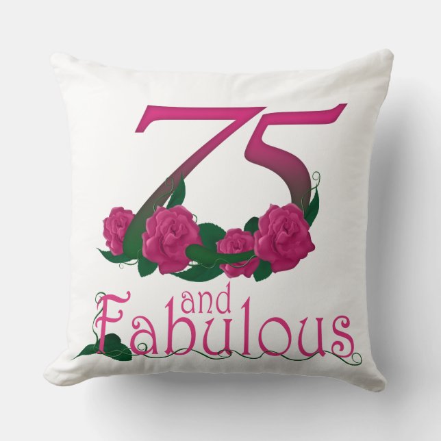 75th birthday Throw Pillow 20" x 20" (Front)
