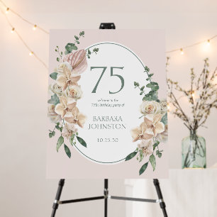 75th Birthday Tropical Floral Foam Board