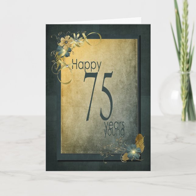 75th Birthday-vintage frame Card (Front)