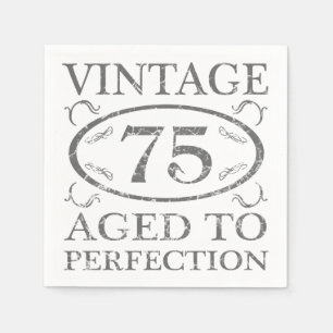 75th Birthday Vintage Paper Napkins