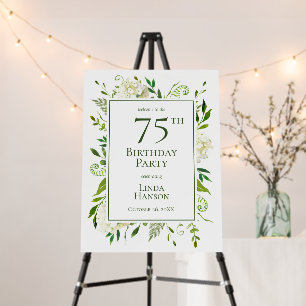 75th Birthday White Hydrangeas Foam Board