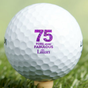 75th Birthday Wife Gift - Fabulous Purple Elegant Golf Balls