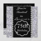 75th BLING Birthday Party Invitation (Front/Back)