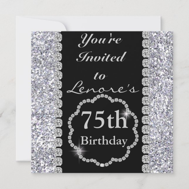 75th BLING Birthday Party Invitation (Front)