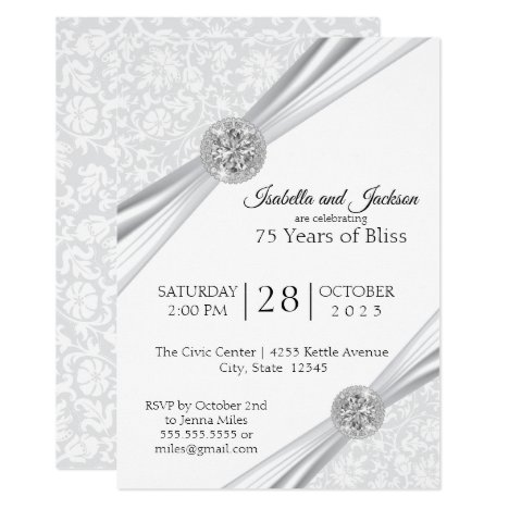 75th Diamond Anniversary Design Invitation