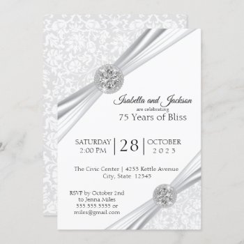 75th Diamond Anniversary Design Invitation by DesignsbyDonnaSiggy at Zazzle