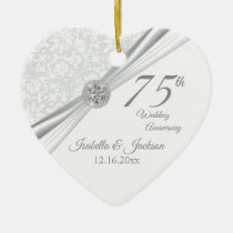 75th Diamond Wedding Anniversary Ceramic Ornament