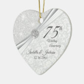 75th Diamond Wedding Anniversary Ceramic Ornament | Zazzle