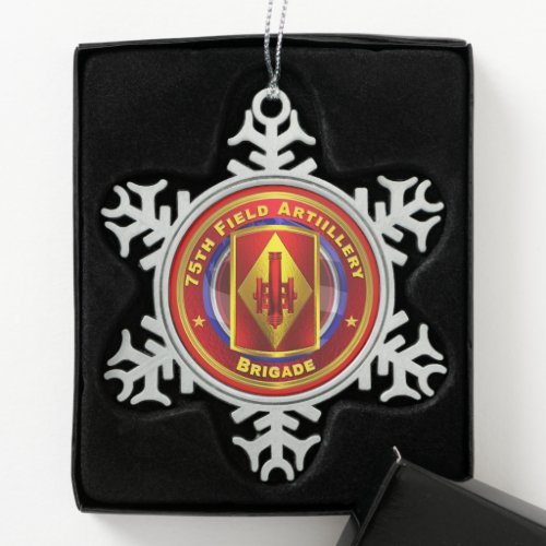 75th Field Artillery Brigade   Snowflake Pewter Christmas Ornament