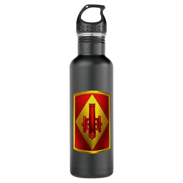 75th Field Artillery Brigade “Taut Lanyards”  Stainless Steel Water Bottle (Front)
