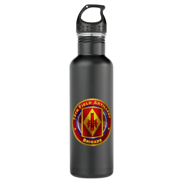 75th Field Artillery Brigade “Taut Lanyards” Stainless Steel Water Bottle (Front)