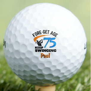 75th Gift for Friend Funny Blue Custom Golf Balls
