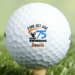 75th Gift for Granddad Funny Blue Custom Golf Balls