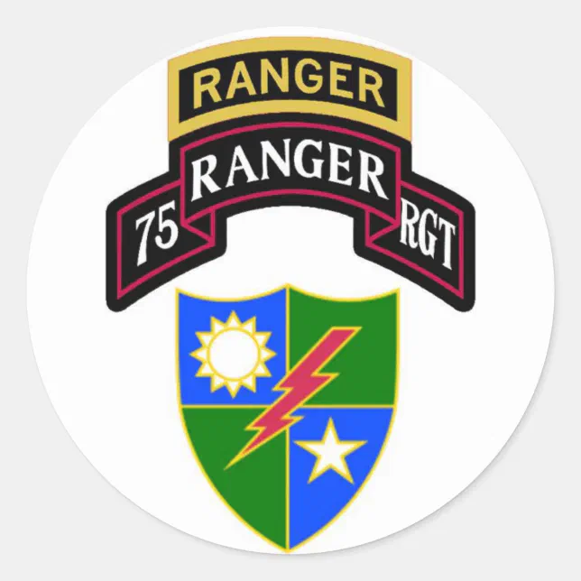 75th Infantry Ranger Regiment Scroll Classic Round Sticker | Zazzle