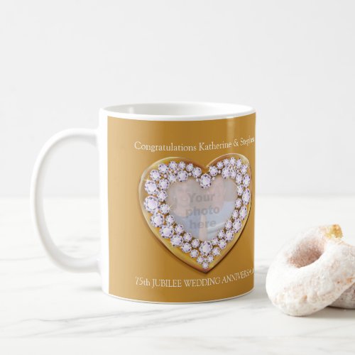 75th jubilee wedding anniversary photo mug