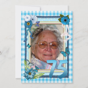 75th Photo birthday party invitation