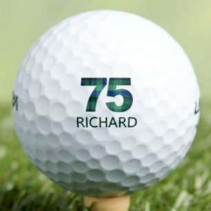 75th Plaid Gift for CoWorker - 75 and Legendary Golf Balls