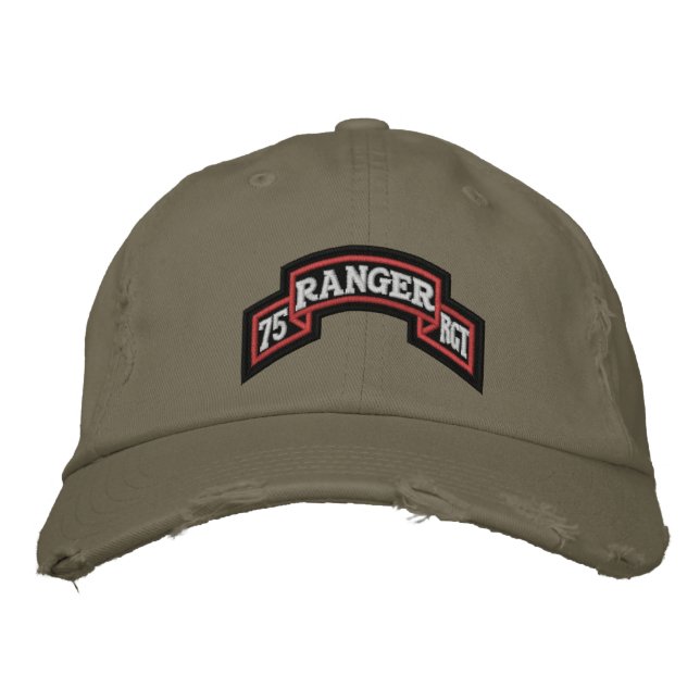 75th Ranger Embroidered Baseball Hat (Front)