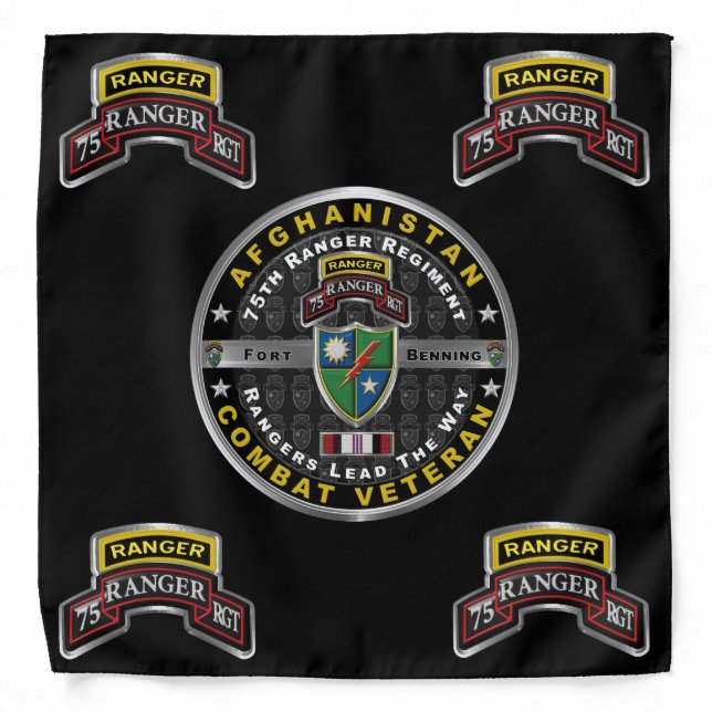 75th Ranger Regiment Afghanistan Veteran Bandana (Front)