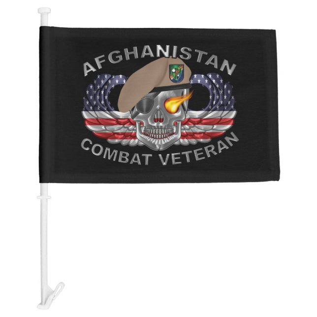  75th Ranger Regiment Afghanistan Veteran Car Flag (Front)