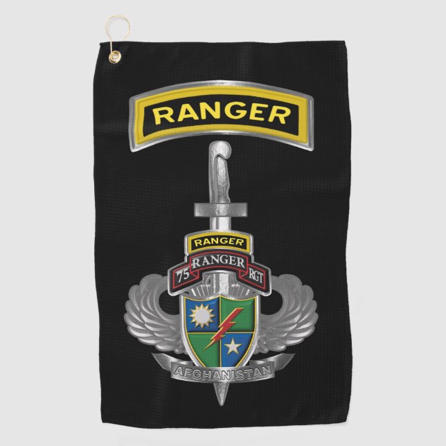 75th Ranger Regiment Afghanistan Veteran Golf Towel (Front)