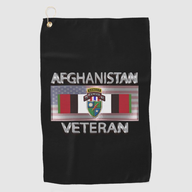 75th Ranger Regiment Afghanistan Veteran Golf Towel (Front)