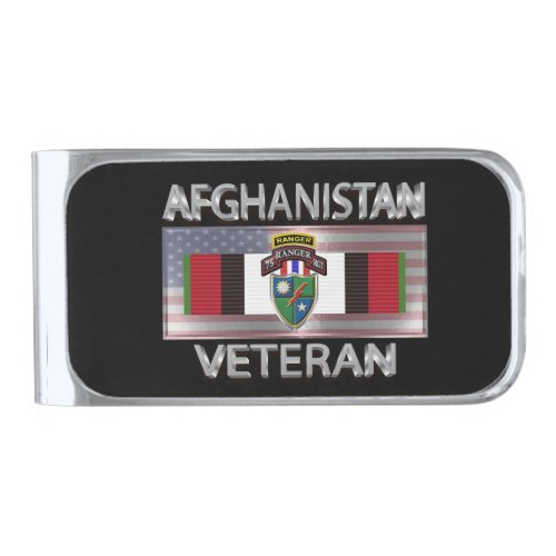 75th Ranger Regiment Afghanistan Veteran Silver Finish Money Clip