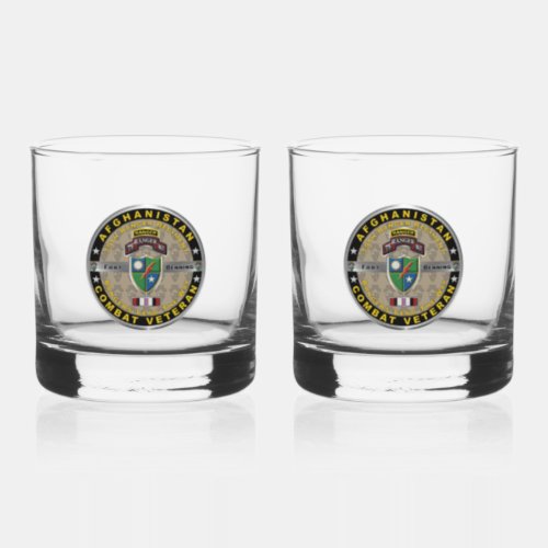 75th Ranger Regiment Afghanistan Veteran Whiskey Glass