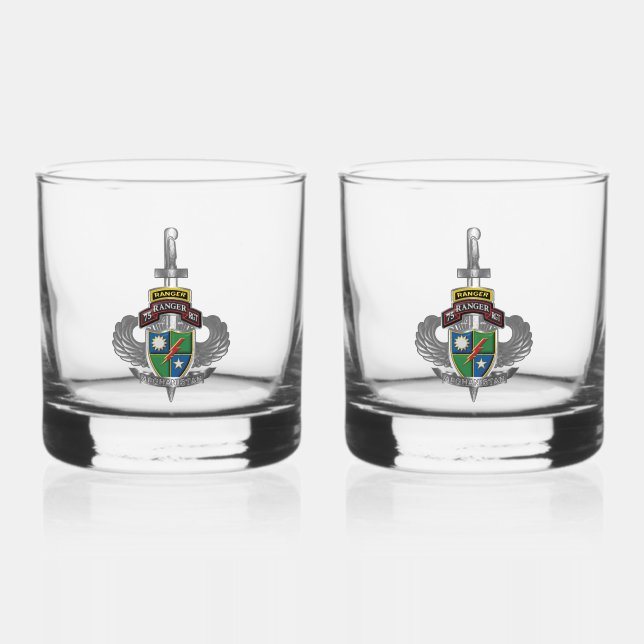 75th Ranger Regiment Afghanistan Veteran Whiskey Glass (Front)
