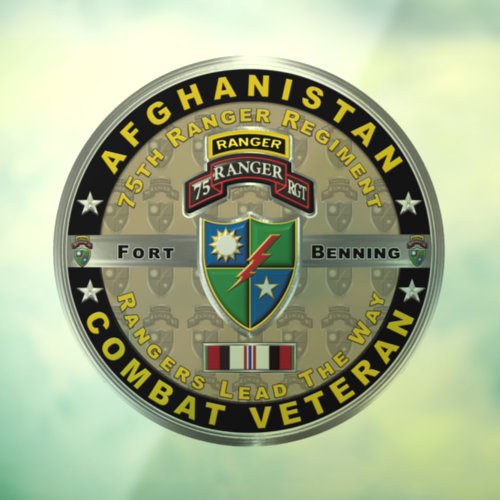 75th Ranger Regiment Afghanistan Veteran Window Cling