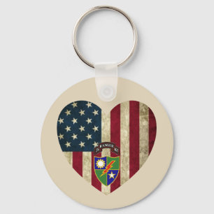 75th Ranger Regiment American Heart Flag Keychain