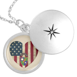 75th Ranger Regiment American Heart Flag Locket Necklace