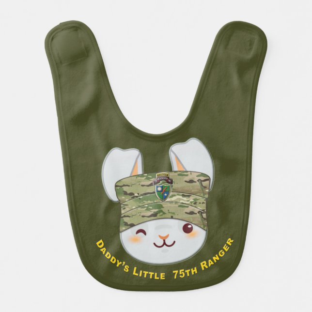 75th Ranger Regiment Baby Bunny Patrol Cap Baby Bib (Front)