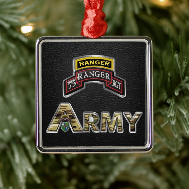 75th Ranger Regiment Christmas   Metal Ornament (Tree)