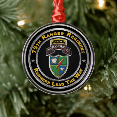 75th Ranger Regiment  Christmas  Metal Ornament