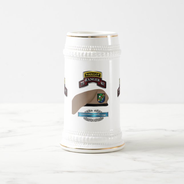 75th Ranger Regiment CIB Beer Stein (Center)