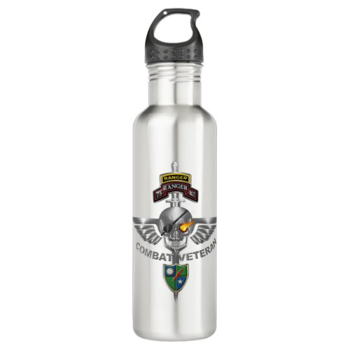 75th Ranger Regiment Combat Veteran Stainless Steel Water Bottle