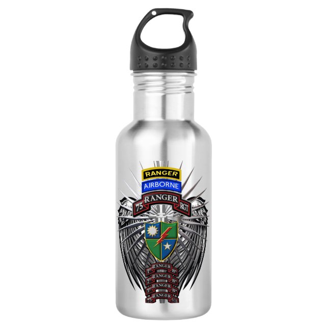 75th Ranger Regiment Custom  Stainless Steel Water Bottle (Front)