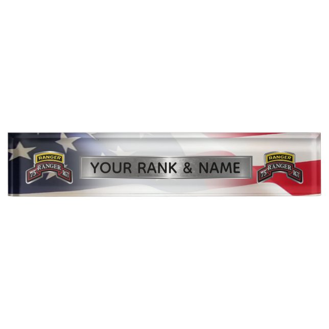75th Ranger Regiment  Desk Name Plate (Front)