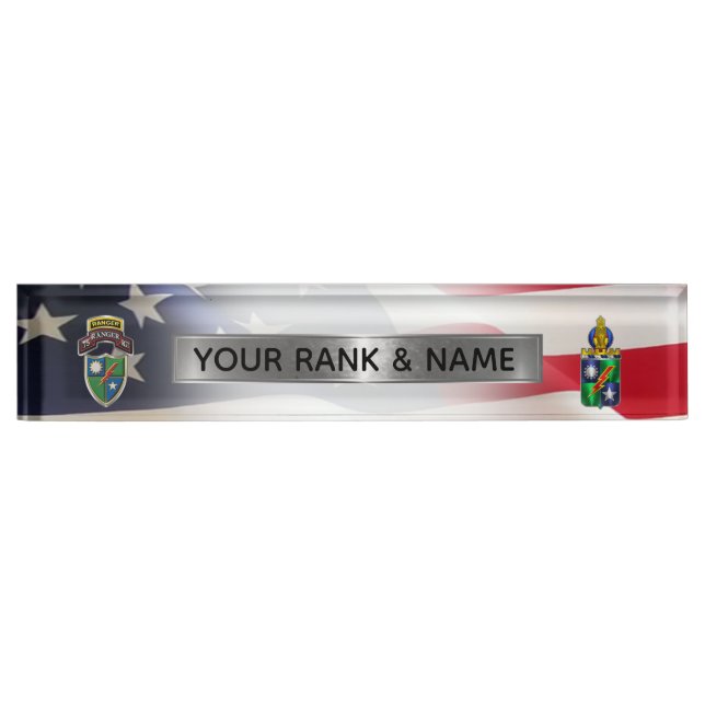 75th Ranger Regiment  Desk Name Plate (Front)