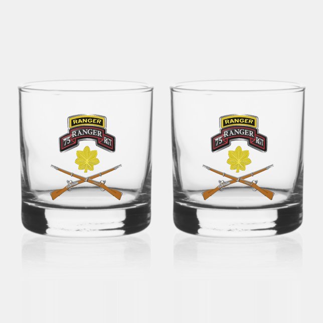 75th Ranger Regiment Major MAJ Whiskey Glass (Front)