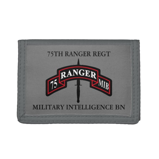 75TH RANGER REGIMENT MILITARY INTELLIGENCE BN TRIFOLD WALLET (Front)