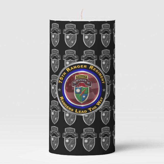 75th Ranger Regiment  Pillar Candle (Front)