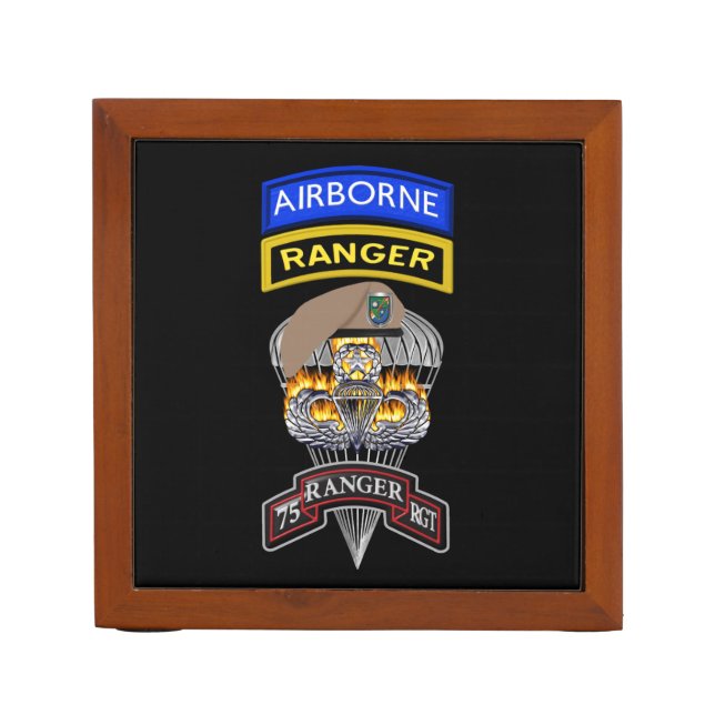 75th Ranger Regiment Ranger “Sua Sponte” Desk Organizer (Front)