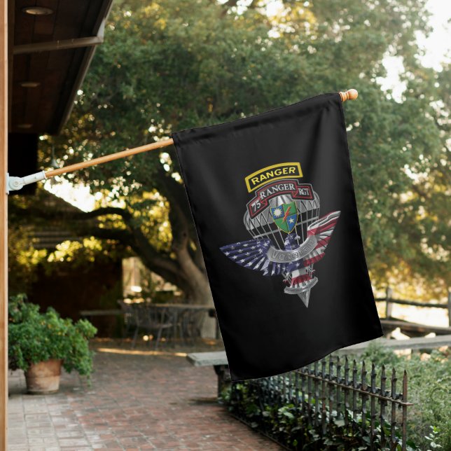75th Ranger Regiment “Rangers Lead The Way” Eagle  House Flag (In SItu)