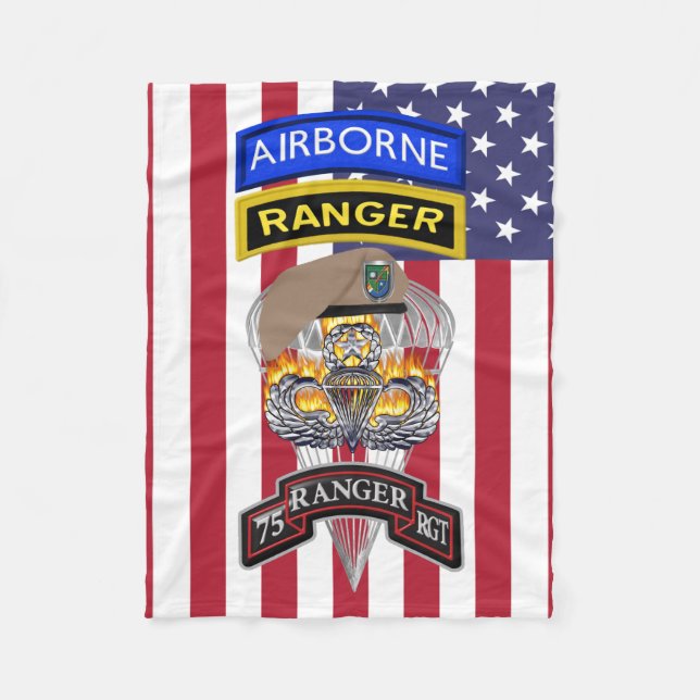 75th Ranger Regiment “Rangers Lead The Way” Fleece Blanket (Front)