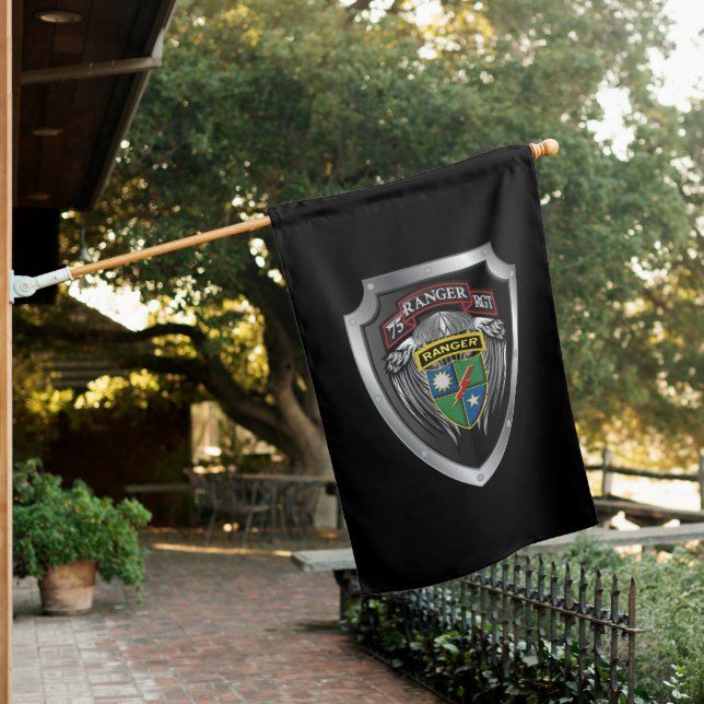 75th Ranger Regiment “Rangers Lead The Way” Shield House Flag (In SItu)