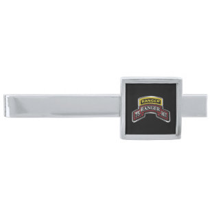 75th Ranger Regiment “Rangers Lead The Way” Silve Silver Finish Tie Bar