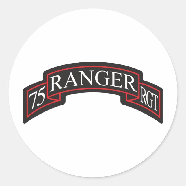 75th Ranger Regiment Scroll Classic Round Sticker (Front)