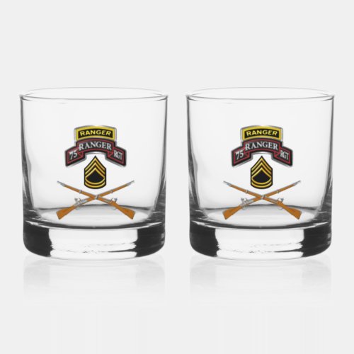 75th Ranger Regiment Sergeant First Class Whiskey Glass